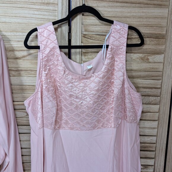 VINTAGE Dawn Joy 2 Elegant Pink Dress and Jacket Set Size 20 - Picture 3 of 15